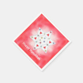 Serviette En Papier Hanoukka Star et Snowflakes Red (Coin)
