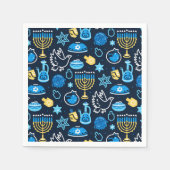 Serviette En Papier Hanoukka Symboles Motif bleu (Devant)