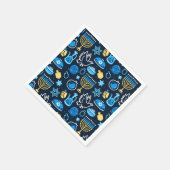 Serviette En Papier Hanoukka Symboles Motif bleu (Coin)