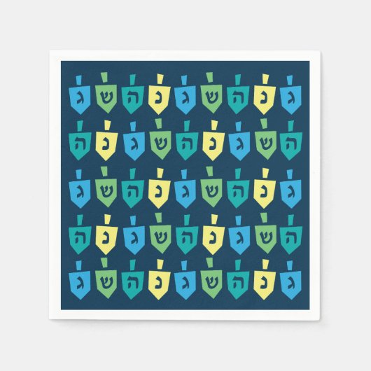 Serviette En Papier Hanukkah Dreidel Party Napkins (Devant)