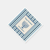 Serviette En Papier Hanukkah Menorah Stripes Trendy Custom  (Coin)