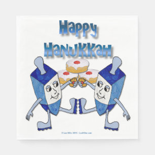 Serviette En Papier Hanukkah Toupies Dansants et Gelées Frites
