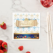 Serviette En Papier Hanukkiah Happy Hanukkah Jewish dreidel Menorah (En situation)