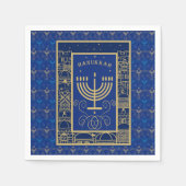Serviette En Papier Hanukkiah Happy Hanukkah Jewish dreidel Menorah (Devant)
