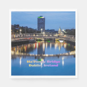 Serviette En Papier Ha'Penny Bridge, Dublin, Irlande