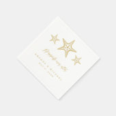 Serviette En Papier Happily De L'Or Joyeusement Après Mariage De Plage (Coin)