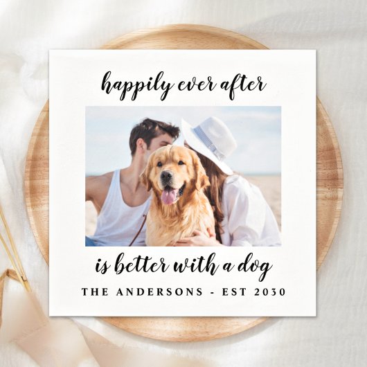 Serviette En Papier Happily Ever After Photo Wedding