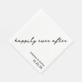 Serviette En Papier Happily Ever After Scribble Cursive Custom Wedding (Coin)