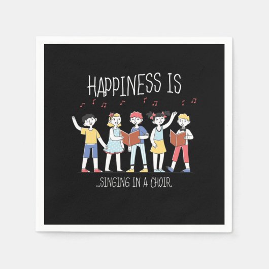 Serviette En Papier Happiness Chorale Chanteur Musicien Chanter Cadeau (Devant)