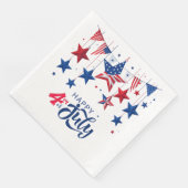 Serviette En Papier Happy 4 juillet Hanging Stars ID1103 (Coin)