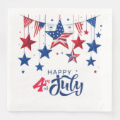 Serviette En Papier Happy 4 juillet Hanging Stars ID1103 (Devant)