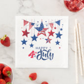 Serviette En Papier Happy 4 juillet Hanging Stars ID1103 (En situation)