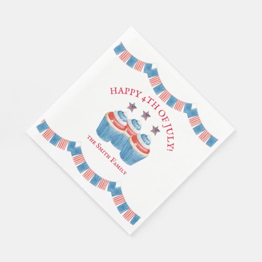 Serviette En Papier Happy 4 juillet Papier Napkin (Coin)