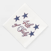 Serviette En Papier Happy 4 juillet Stars and Stripes Typographie (Coin)