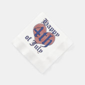 Serviette En Papier Happy 4 juillet Stars and Stripes Typographie Nap (Coin)