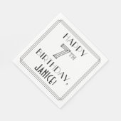 Serviette En Papier HAPPY 7E ANNIVERSAIRE ; Style Art Déco ; Nom perso (Coin)