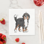 Serviette En Papier Happy Bernese Mountain Dog - Comic - Chiens - Cart (En situation)