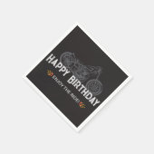 Serviette En Papier Happy Biker Birthday Motorcycle Rider (Coin)