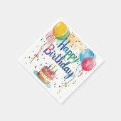 Serviette En Papier Happy Birthday (Coin)