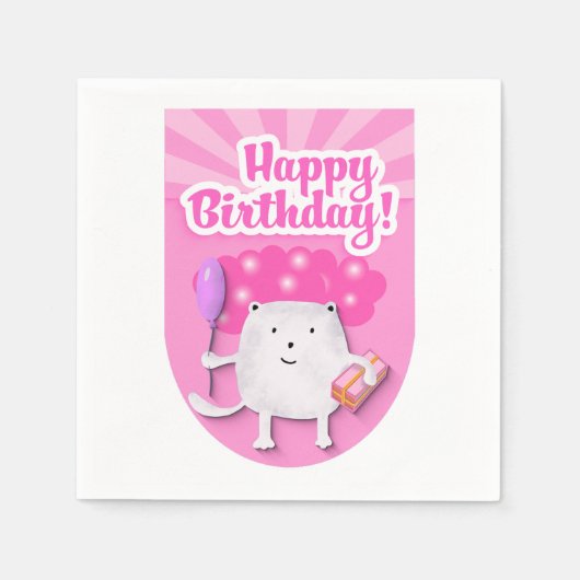 Serviette En Papier Happy Birthday Celebration Design (Devant)