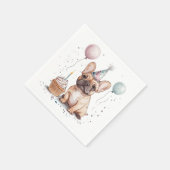 Serviette En Papier Happy Birthday French Bulldog (Coin)