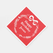 Serviette En Papier Happy Birthday Jesus | Hand Drawn Bow Christmas (Coin)