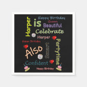 Serviette En Papier Happy Birthday Paper Napkins Harper (Devant)