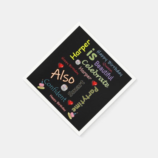 Serviette En Papier Happy Birthday Paper Napkins Harper (Coin)