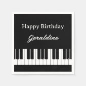 Serviette En Papier Happy Birthday Piano Player Personalised (Devant)