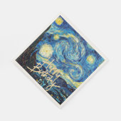 Serviette En Papier Happy Birthday, Starry Night fine art, (Coin)
