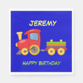 Serviette En Papier Happy Birthday, Toy Train, template (Devant)