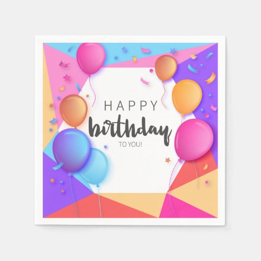 Serviette En Papier Happy Birthday Tu le You (Devant)