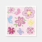 Serviette En Papier Happy Birthday Wild Flowers Garden Boho Pattern (Devant)