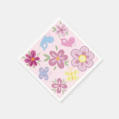 Serviette En Papier Happy Birthday Wild Flowers Garden Boho Pattern (Coin)