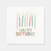 Serviette En Papier Happy Birthday with Candles on (Devant)