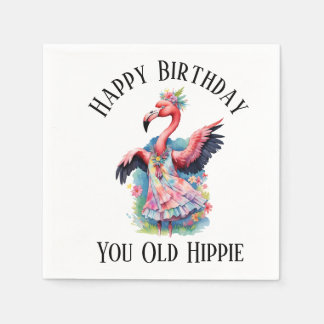 Serviette En Papier Happy Birthday You Old Hippie Retro Seventies