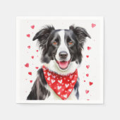 Serviette En Papier Happy Border Collie Red Heart Bandana (Devant)