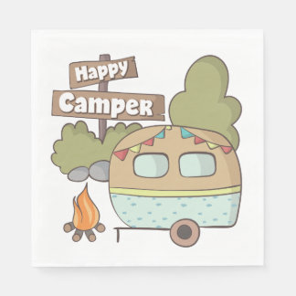 Serviette En Papier Happy Camper Trailer Papier Napkin
