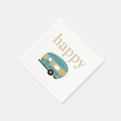Serviette En Papier Happy Camper Turquoise Gold Teardrop Camping Trail (Coin)