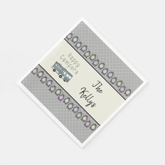 Serviette En Papier Happy Campers RV personnalisé (Coin)