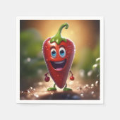 Serviette En Papier Happy chili Animé 3D, (Devant)