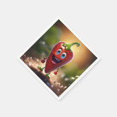 Serviette En Papier Happy chili Animé 3D, (Coin)