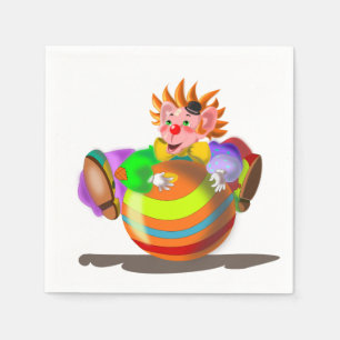 Serviette En Papier Happy Clown Napkins Circus