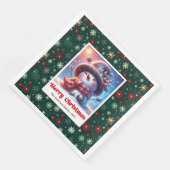 Serviette En Papier Happy Cute Christmas Snowman Napkins Personalized (Coin)