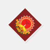 Serviette En Papier Happy Diwali 20xx Ajouter année ou texte Marigolds (Coin)