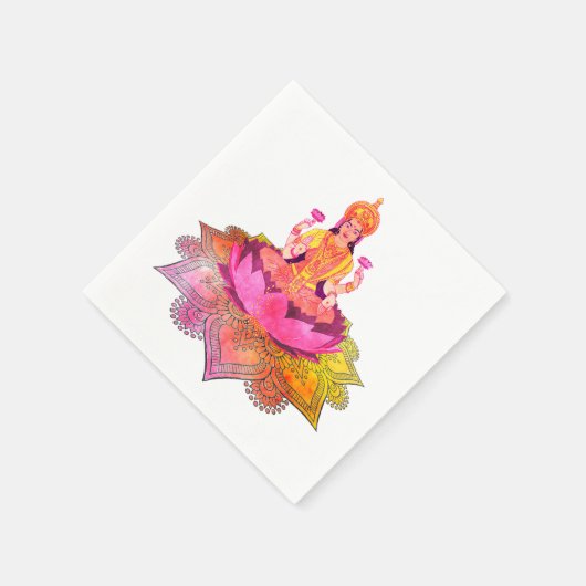 Serviette En Papier Happy Diwali - Deepalavi Lakshmi Goddess 4 (Coin)