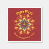Serviette En Papier Happy Diwali, textes personnalisés, marron / marro (Devant)
