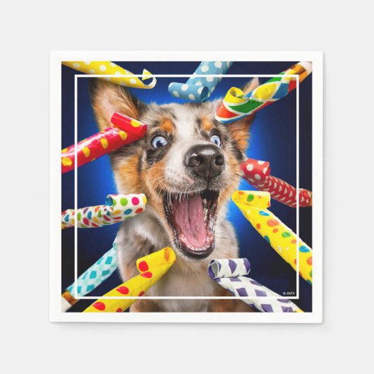 Serviette En Papier Happy Dog Party Blowers (Devant)