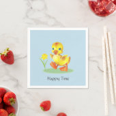 Serviette En Papier Happy Duckling on Light Blue (En situation)