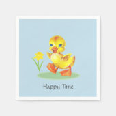 Serviette En Papier Happy Duckling on Light Blue (Devant)